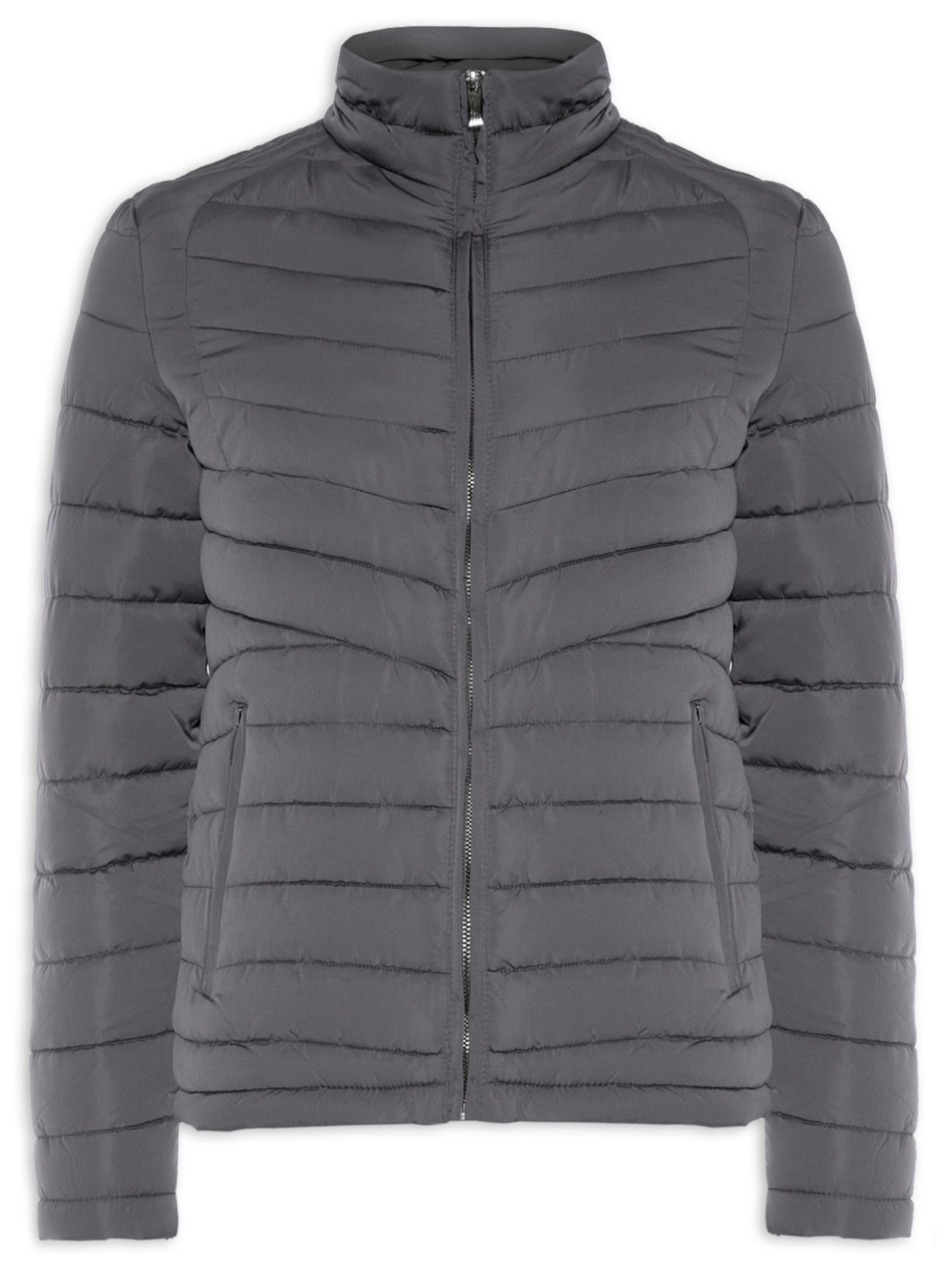Jaqueta Masculina Puffer Básica - Cinza