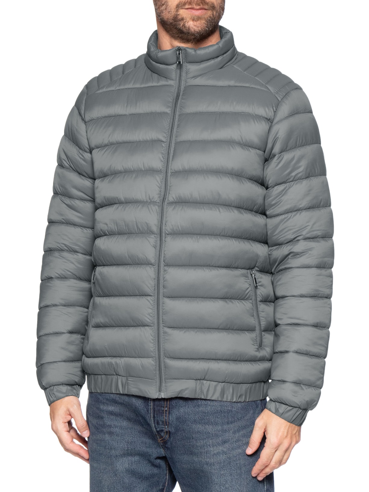 Jaqueta Masculina Puffer Básica Cinza Basiq Men