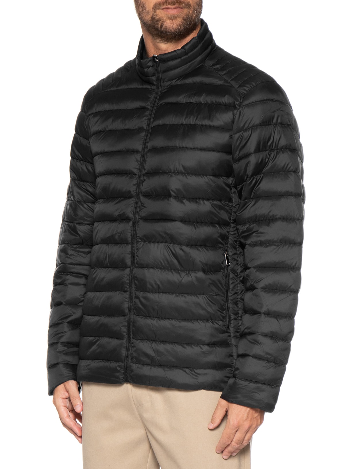 Jaqueta Masculina Puffer Básica Preto Basiq Men