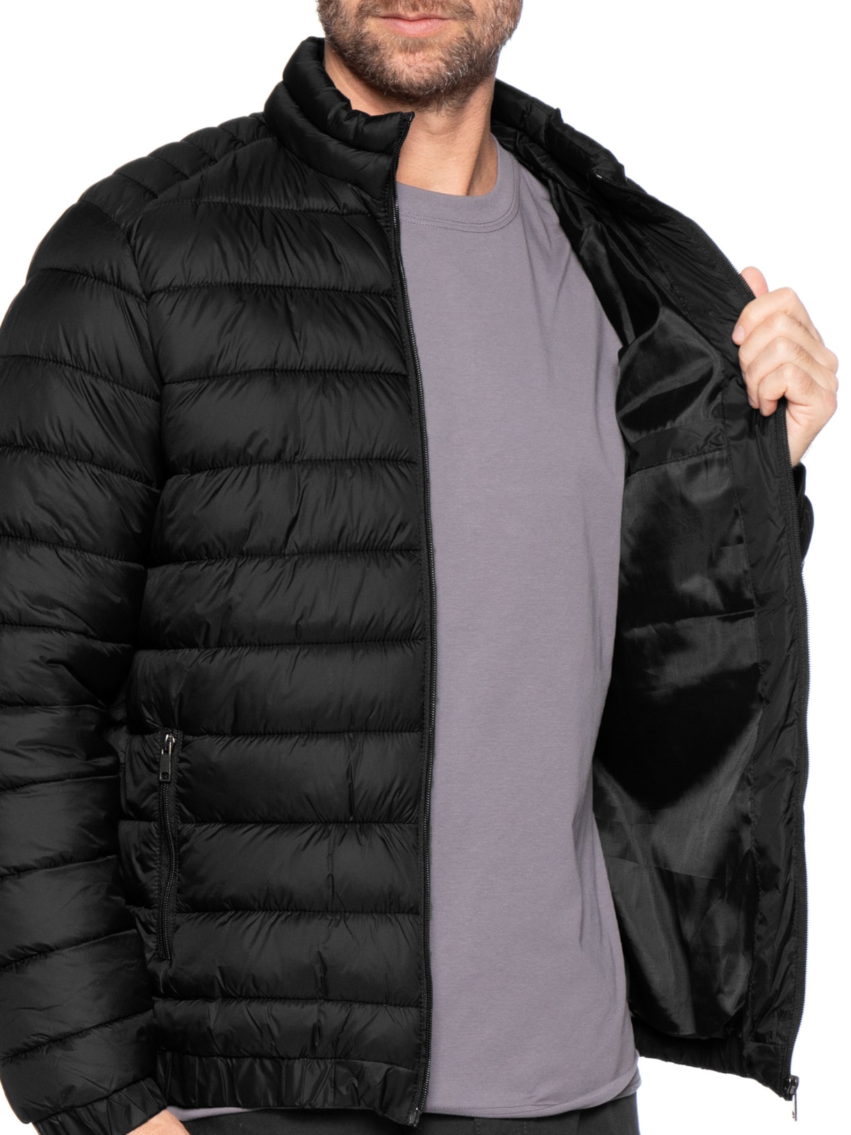 Jaqueta Masculina Puffer Básica Preto Basiq Men