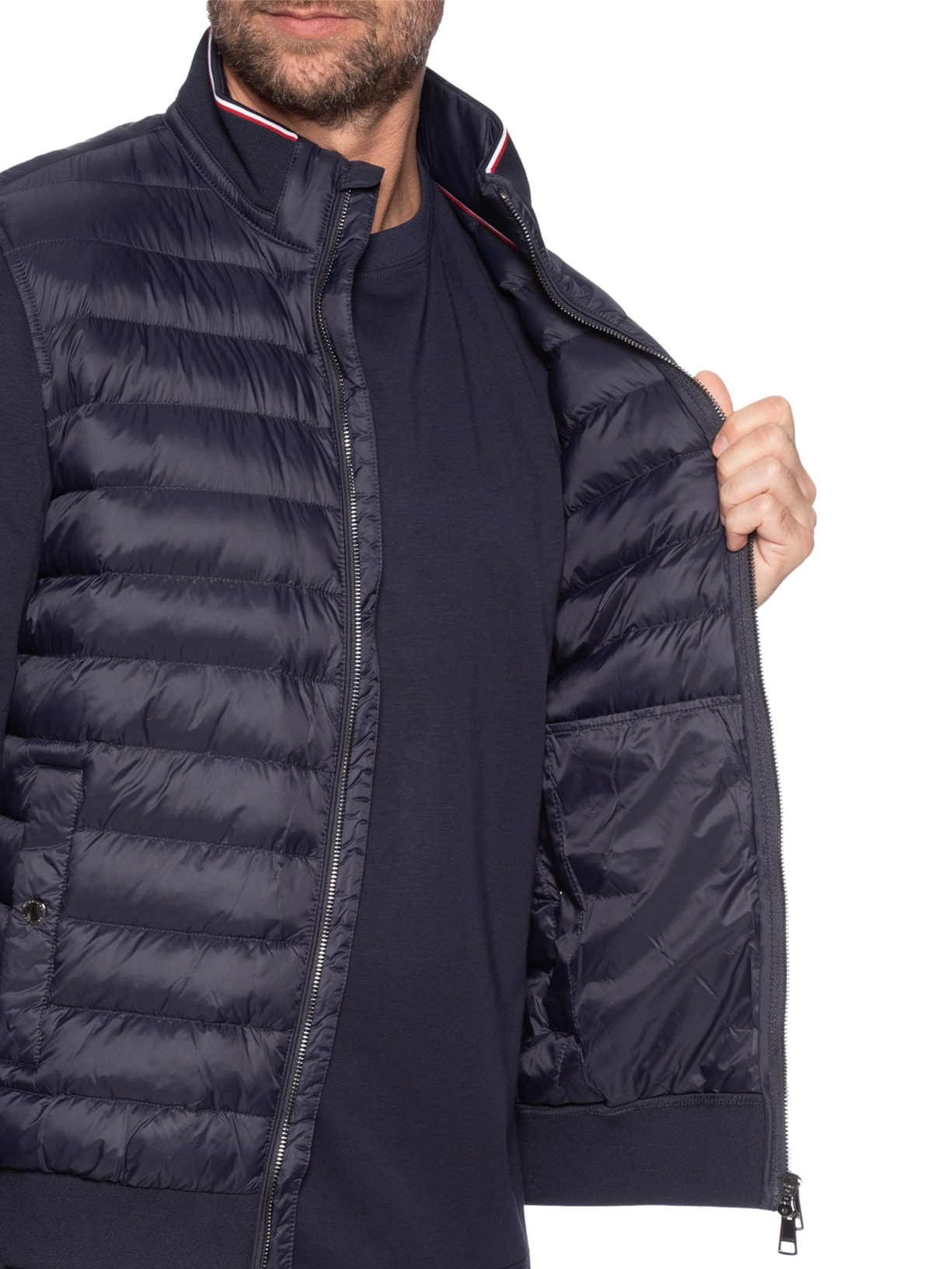 Jaqueta Masculina Puffer Básica Stand Collar Azul Tommy Hilfiger