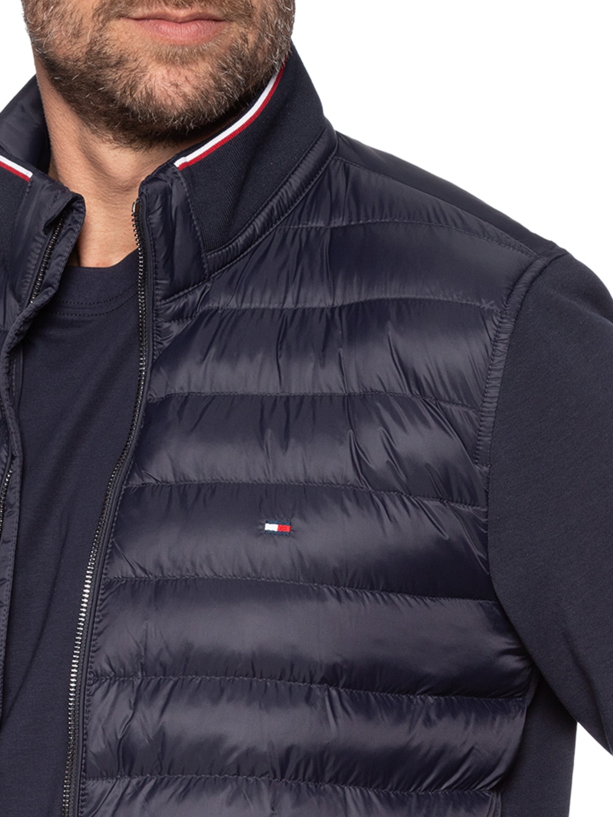 Jaqueta Masculina Puffer Básica Stand Collar Azul Tommy Hilfiger