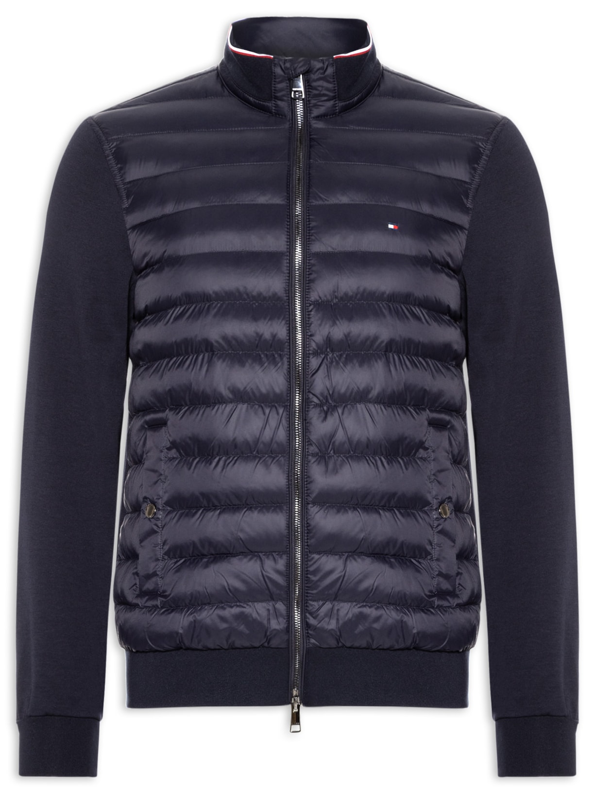 Jaqueta Masculina Puffer Básica Stand Collar - Azul