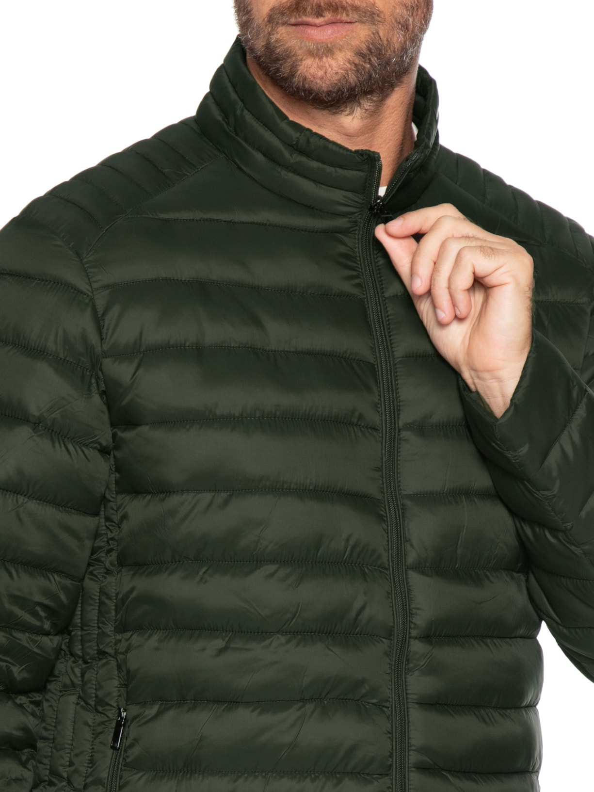 Jaqueta Masculina Puffer Básica Verde Basiq Men