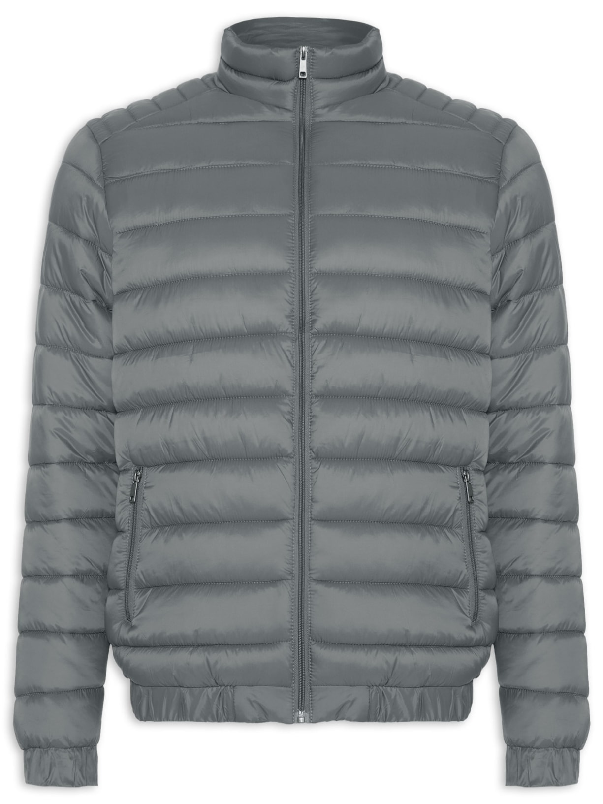 Jaqueta Masculina Puffer Básica – Cinza Basiq Men