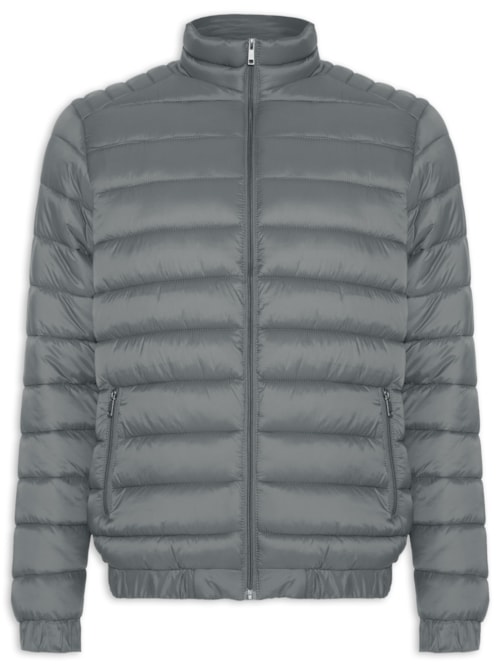 Jaqueta Masculina Puffer Básica – Cinza
