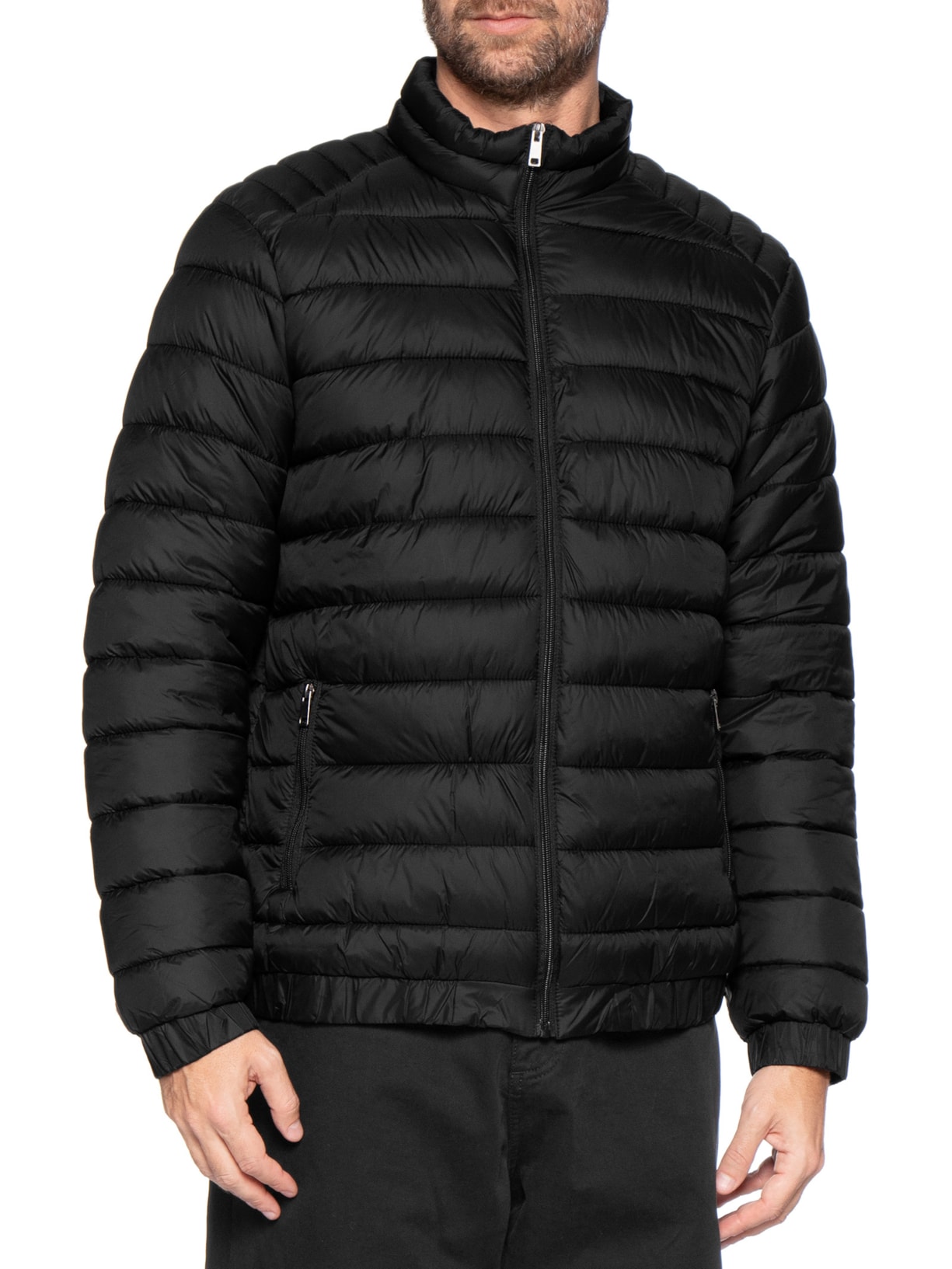 Jaqueta Masculina Puffer Básica – Preto Basiq Men