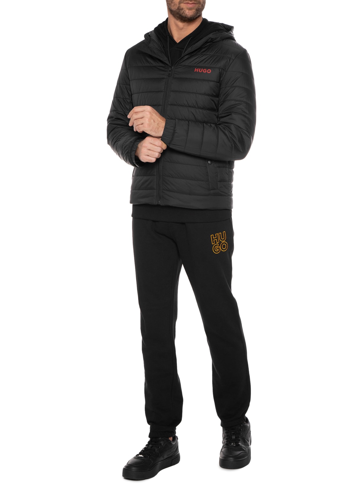 Jaqueta Masculina Puffer Bene2241 Preto Hugo