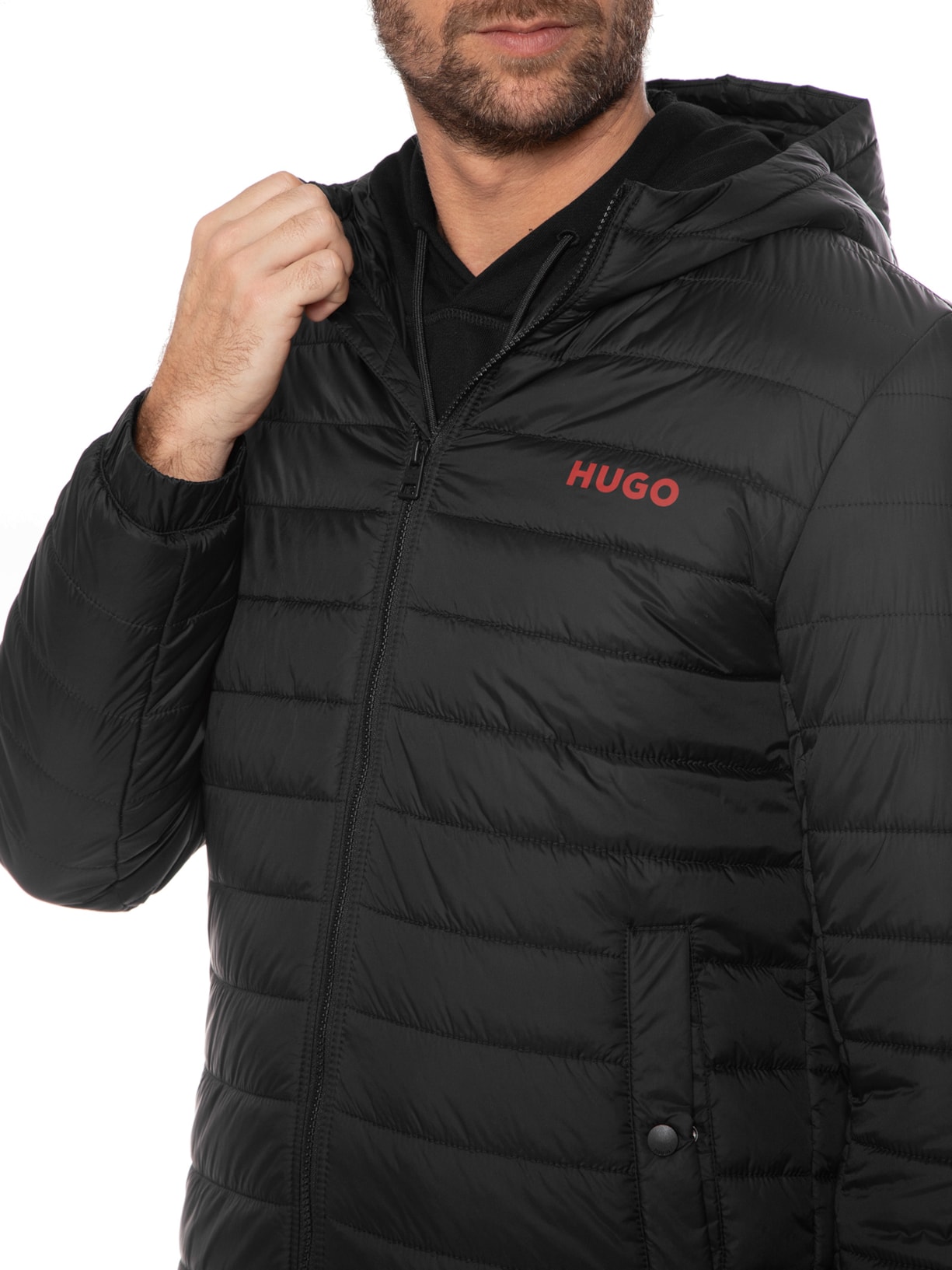 Jaqueta Masculina Puffer Bene2241 Preto Hugo