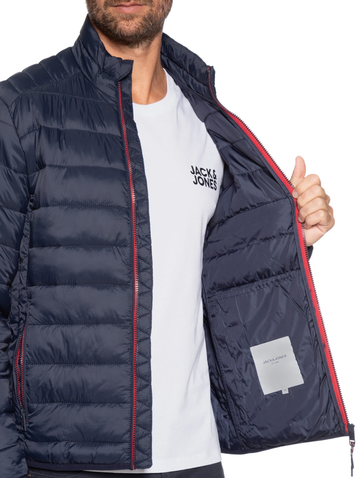 Jaqueta Masculina Puffer Bradley Light Azul Jack & Jones