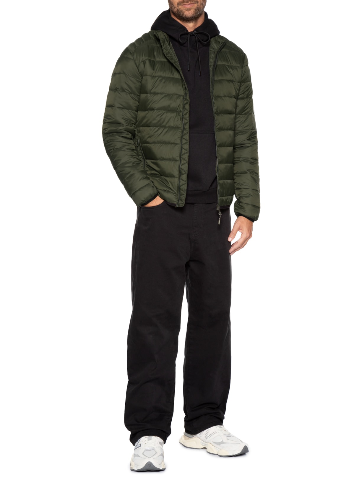 Jaqueta Masculina Puffer Bradley Light Verde Jack & Jones