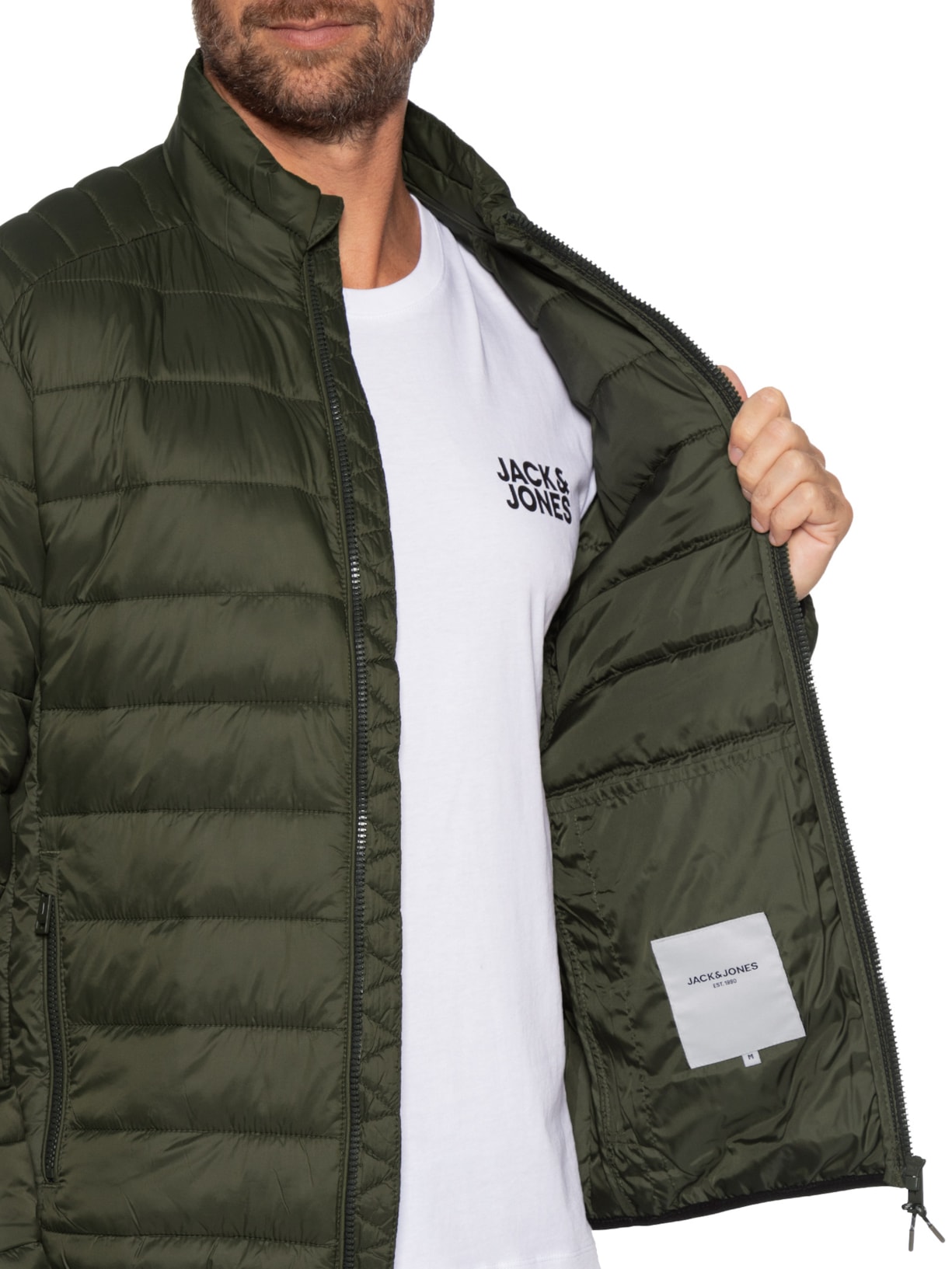 Jaqueta Masculina Puffer Bradley Light Verde Jack & Jones