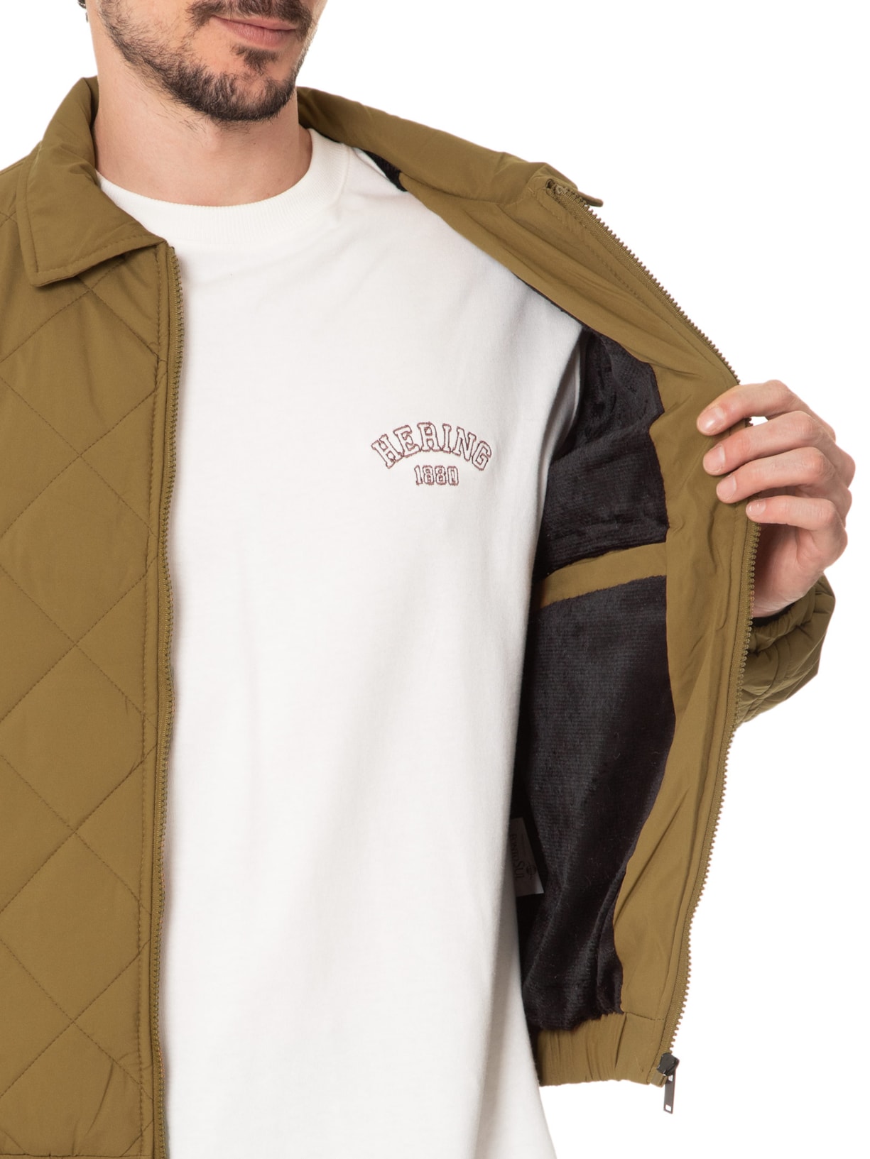 Jaqueta Masculina Puffer Casual Marrom  Basiq Men