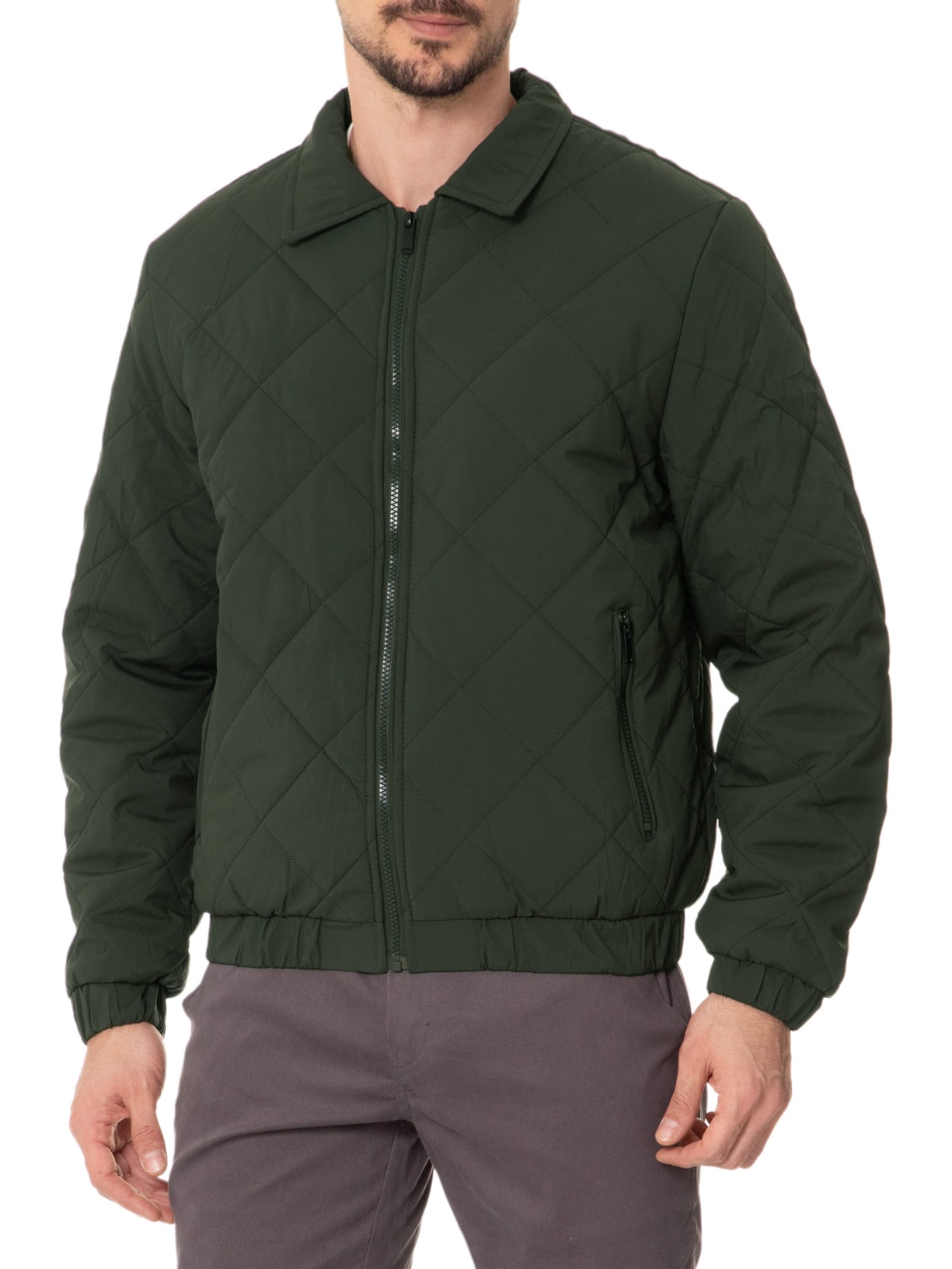 Jaqueta Masculina Puffer Casual Verde Basiq Men