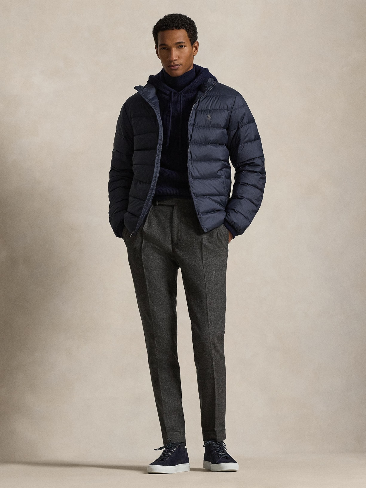 Jaqueta Masculina Puffer Classic Logo Azul Polo Ralph Lauren