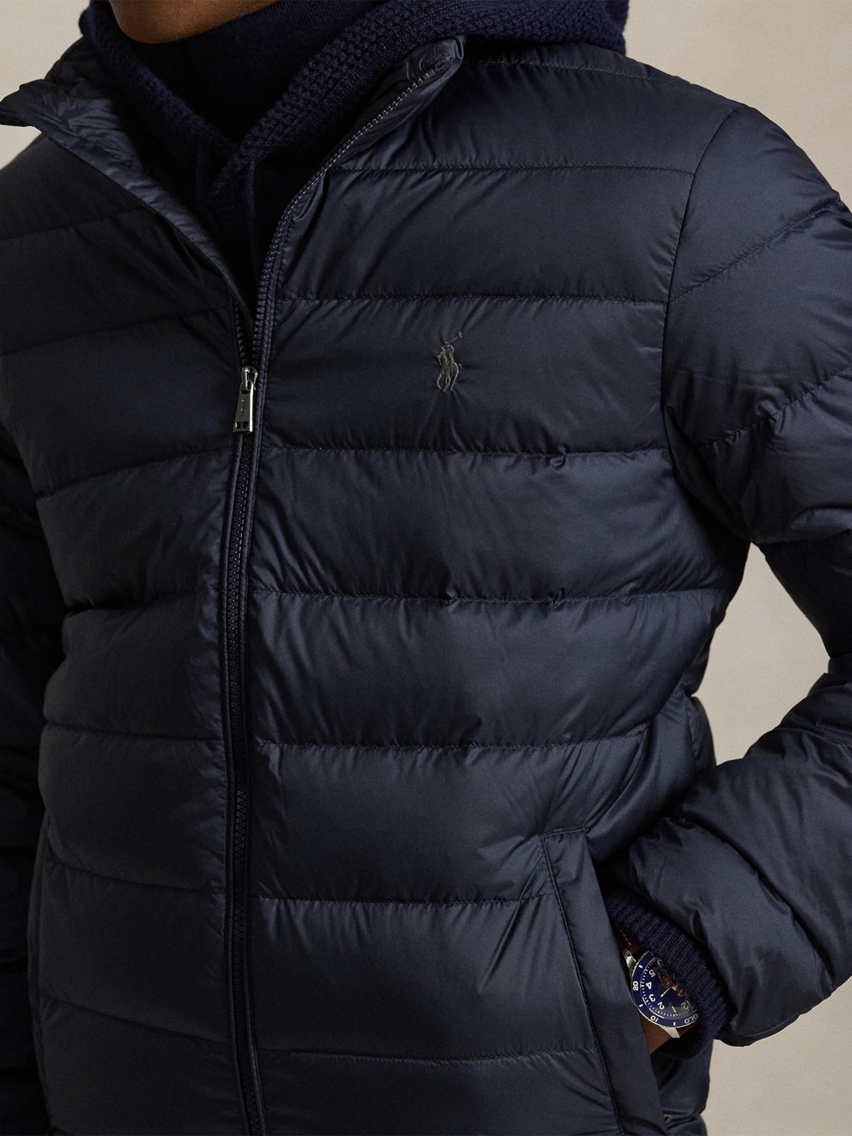Jaqueta Masculina Puffer Classic Logo Azul Polo Ralph Lauren