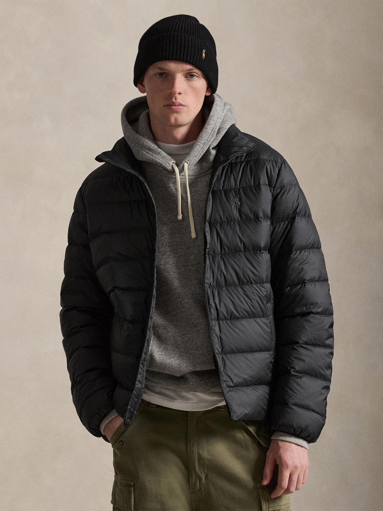 Jaqueta Masculina Puffer Classic Logo Preto Polo Ralph Lauren