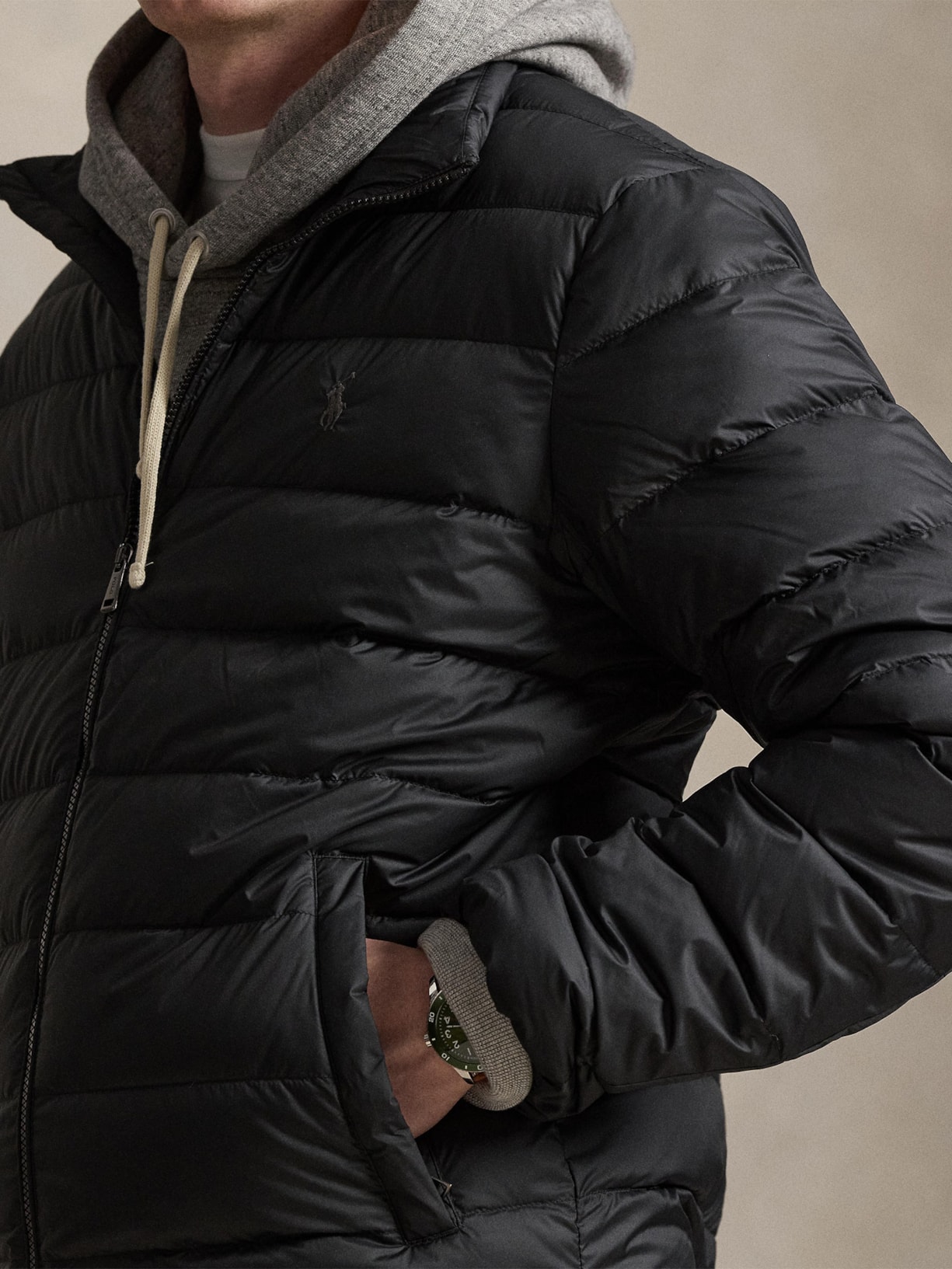 Jaqueta Masculina Puffer Classic Logo Preto Polo Ralph Lauren