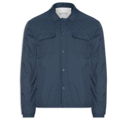 Jaqueta Masculina Puffer Com Bolso - Azul