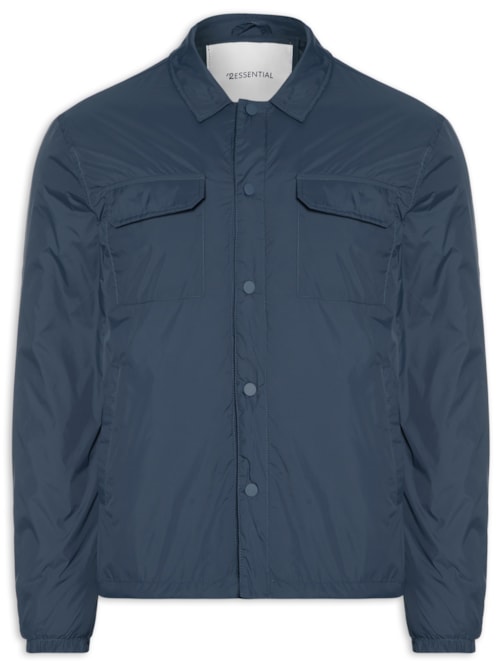 Jaqueta Masculina Puffer Com Bolso - Azul