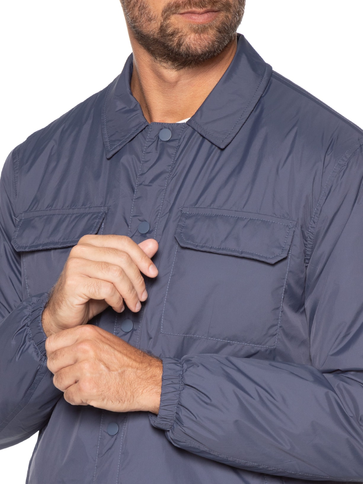 Jaqueta Masculina Puffer Com Bolso Azul '2 Essential