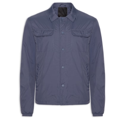 Jaqueta Masculina Puffer Com Bolso - Azul