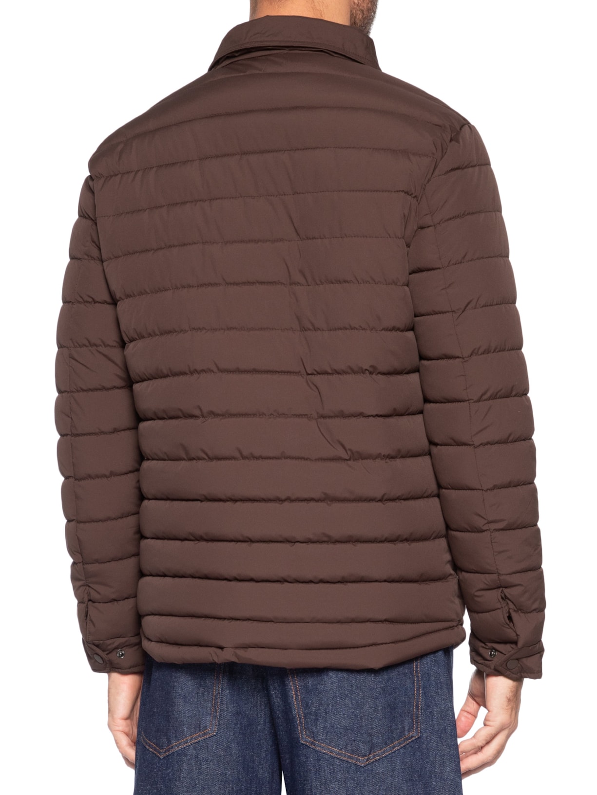 Jaqueta Masculina Puffer Com Bolso Marrom Basiq Men