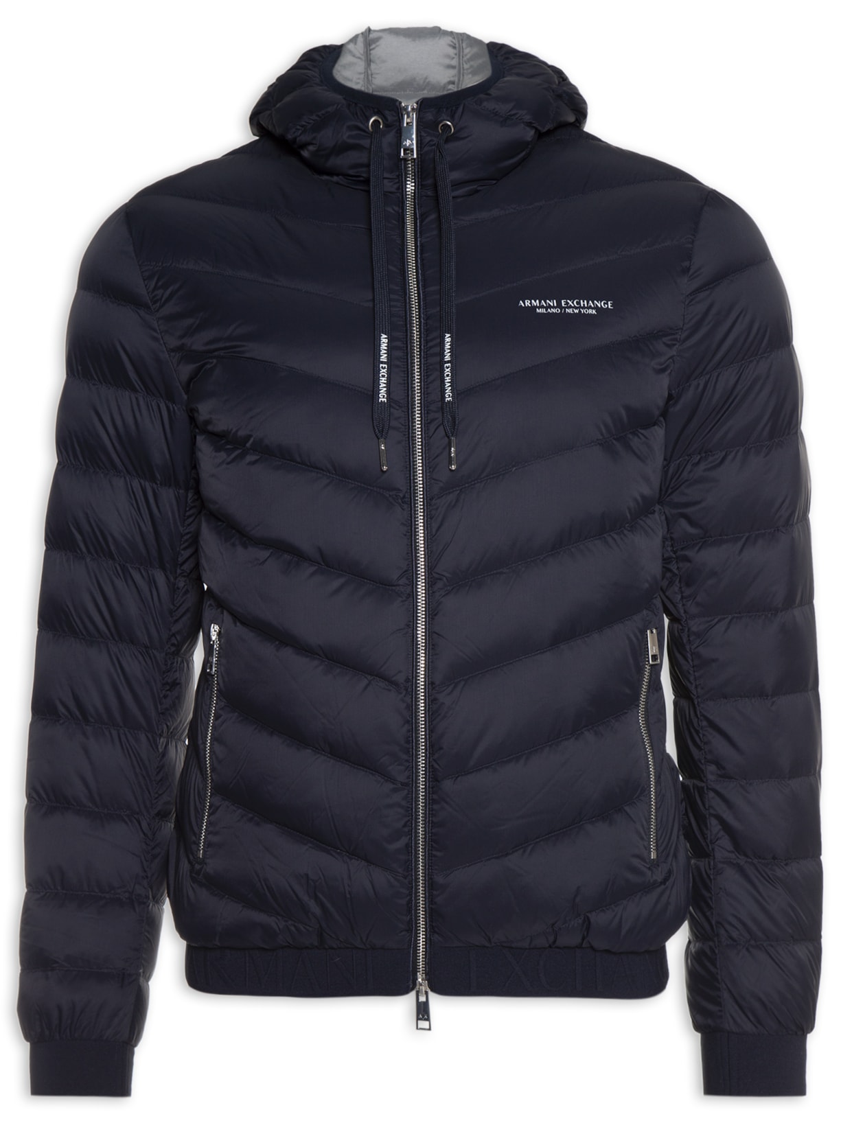Jaqueta Masculina Puffer com Capuz - Azul
