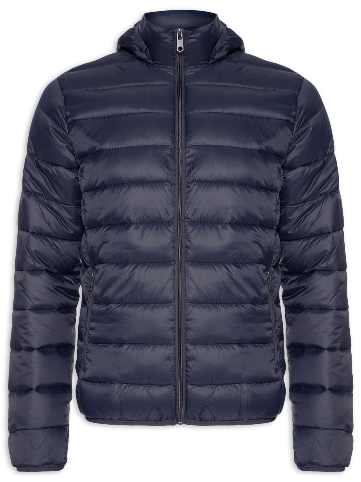 Jaqueta Masculina Puffer Com Capuz - Azul