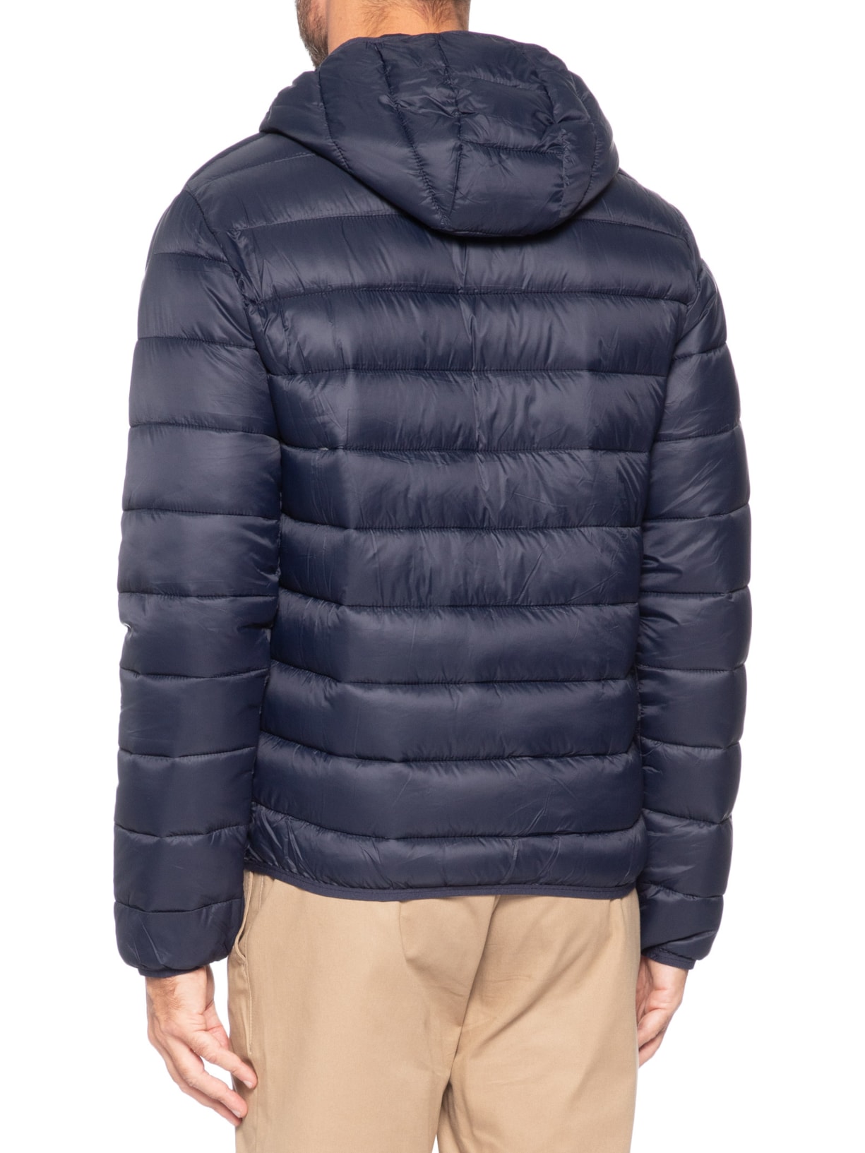 Jaqueta Masculina Puffer Com Capuz Azul Basiq Men