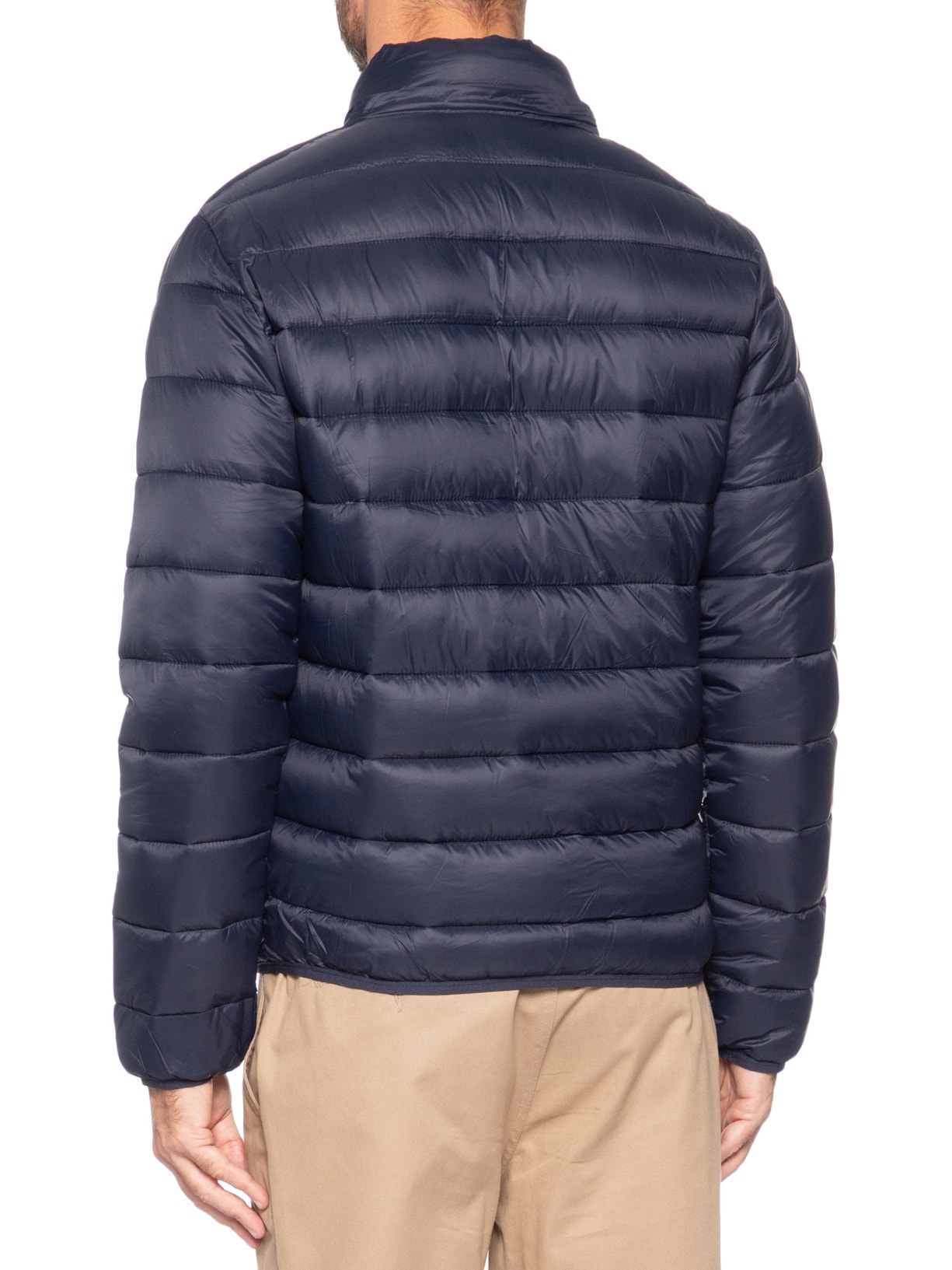 Jaqueta Masculina Puffer Com Capuz Azul Basiq Men