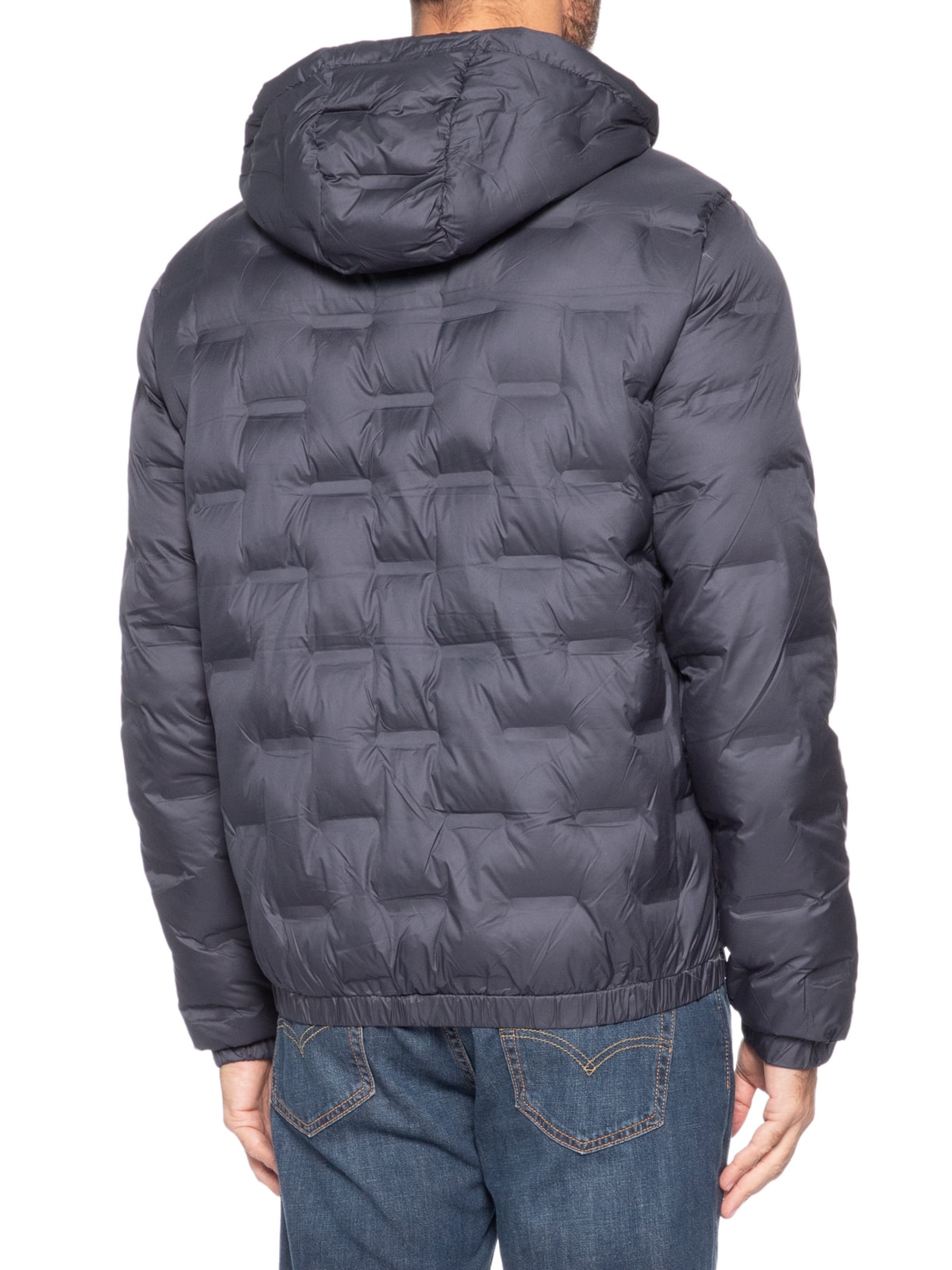 Jaqueta Masculina Puffer Com Capuz Azul Basiq Men