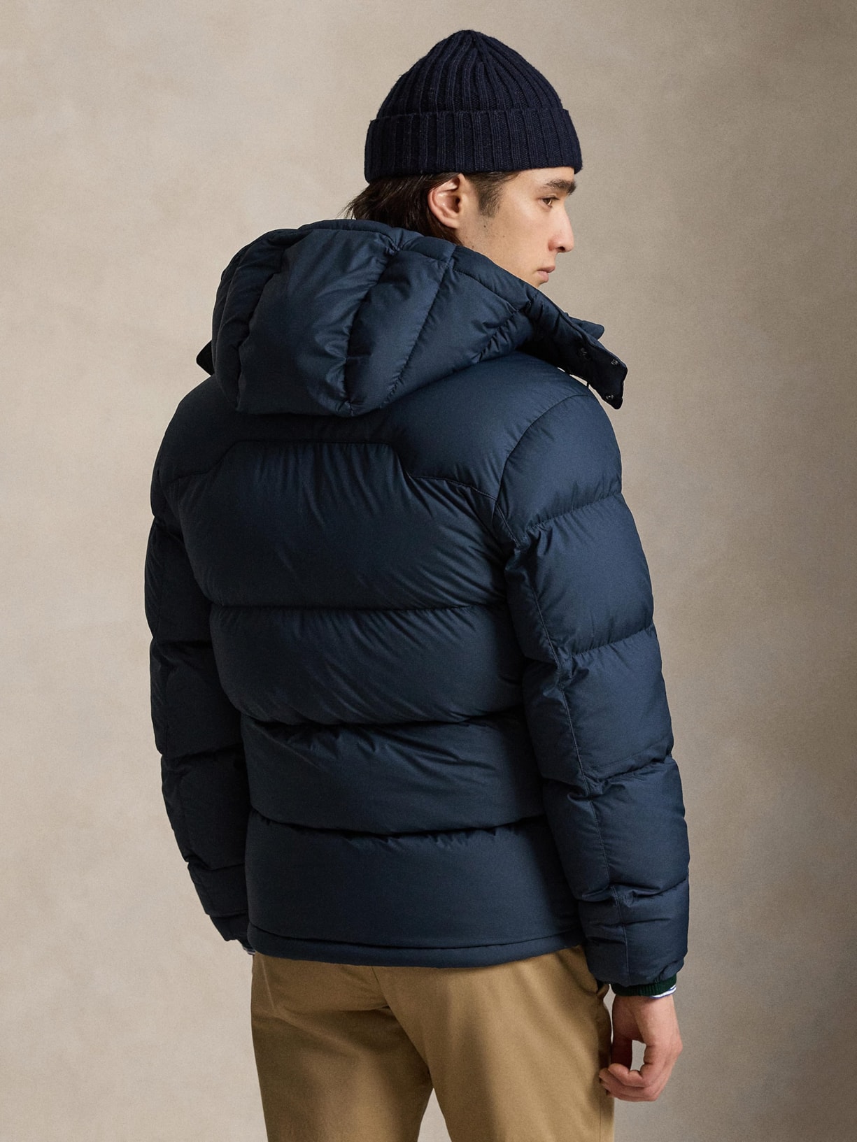 Jaqueta Masculina Puffer Com Capuz Classic Logo Azul Polo Ralph Lauren