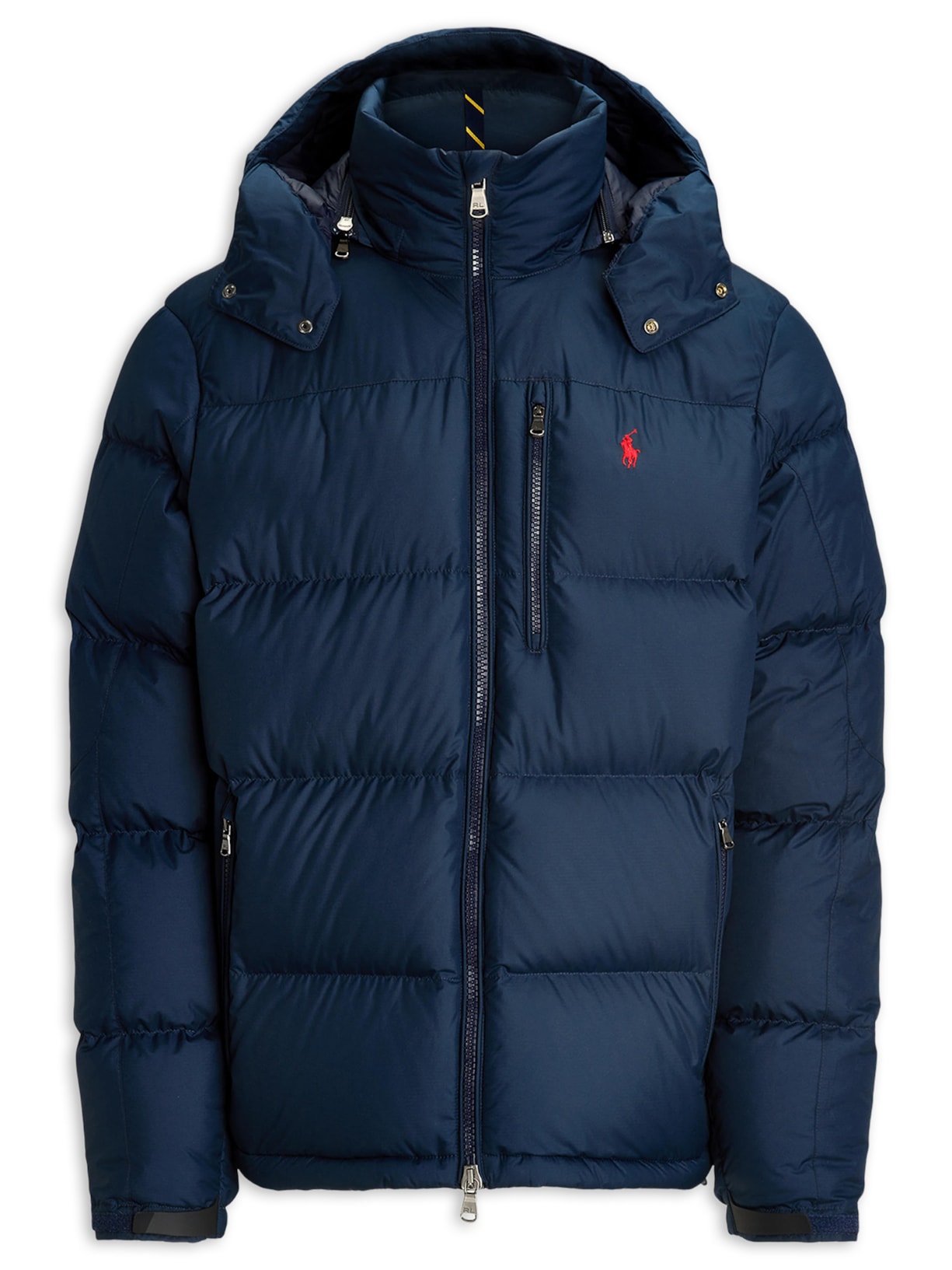 Jaqueta Masculina Puffer Com Capuz Classic Logo - Azul