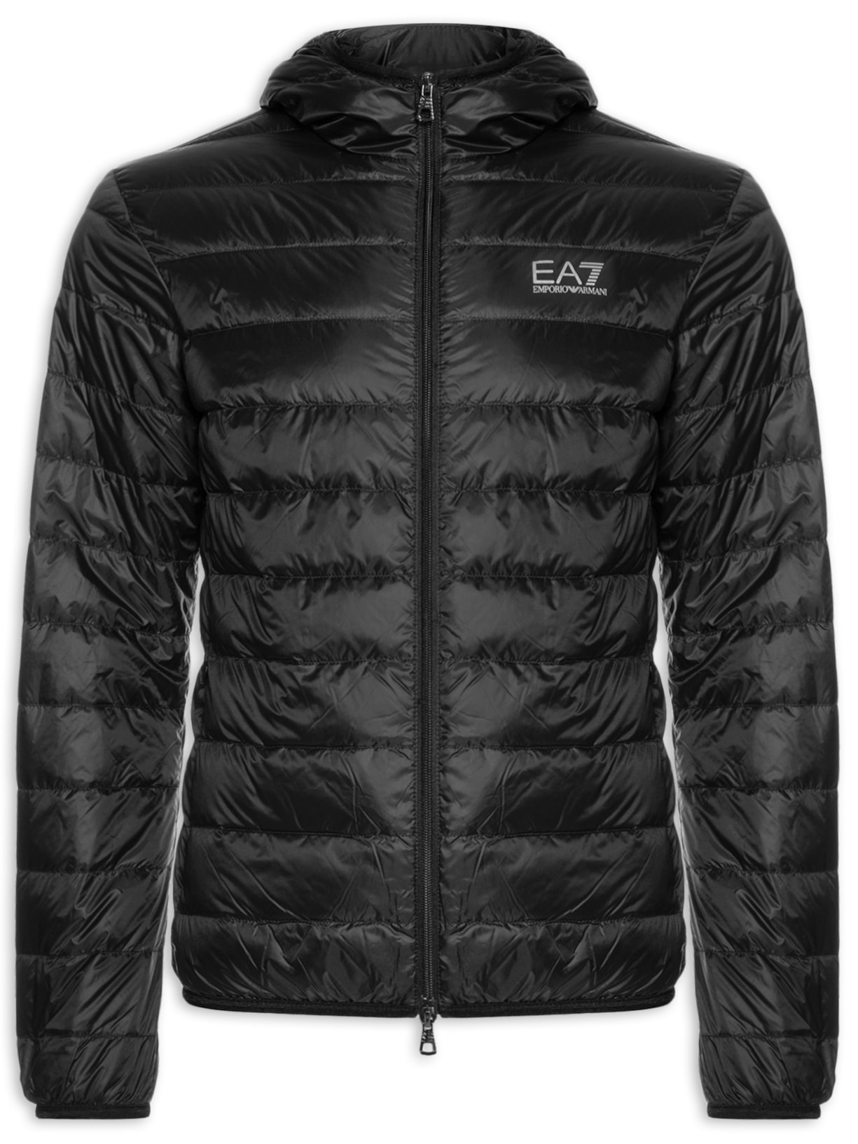 Jaqueta Masculina Puffer Com Capuz Preto Ea7 Emporio Armani