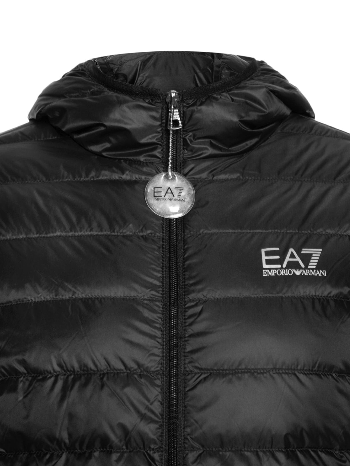 Jaqueta Masculina Puffer Com Capuz Preto Ea7 Emporio Armani