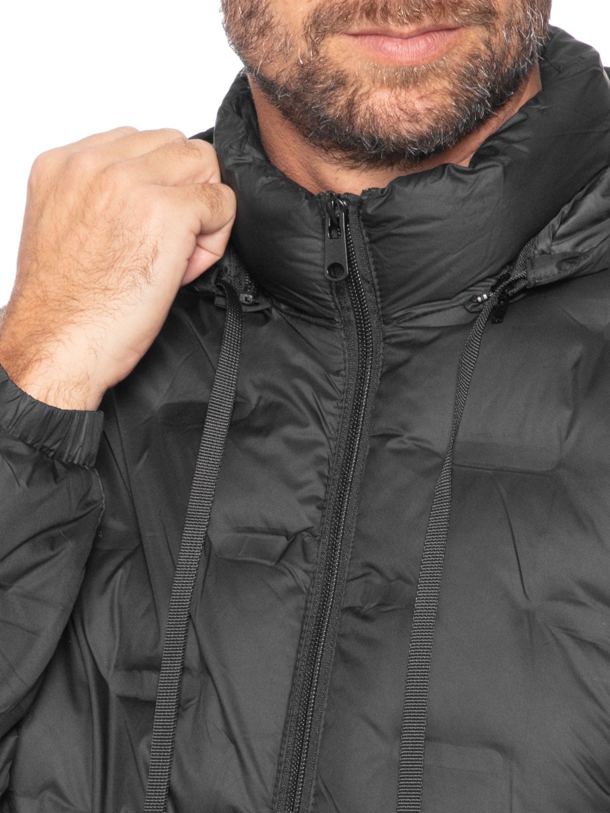 Jaqueta Masculina Puffer Com Capuz Preto Basiq Men