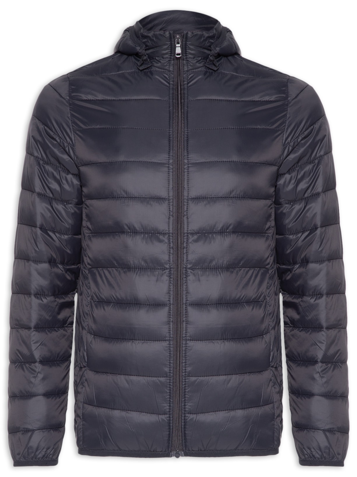 Jaqueta Masculina Puffer Com Capuz Removível - Azul