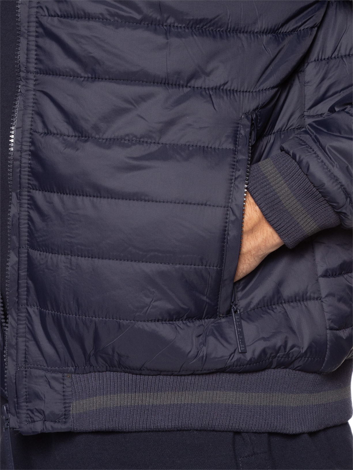 Jaqueta Masculina Puffer Com Capuz Removível Azul '2 Essential