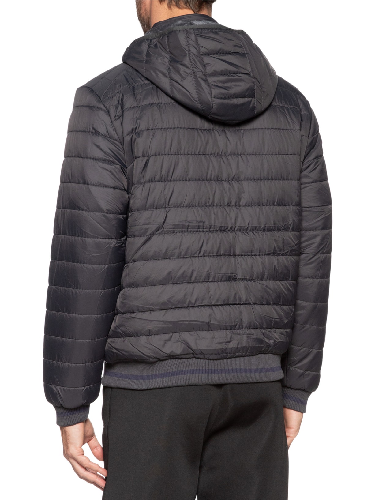 Jaqueta Masculina Puffer Com Capuz Removível Cinza '2 Essential