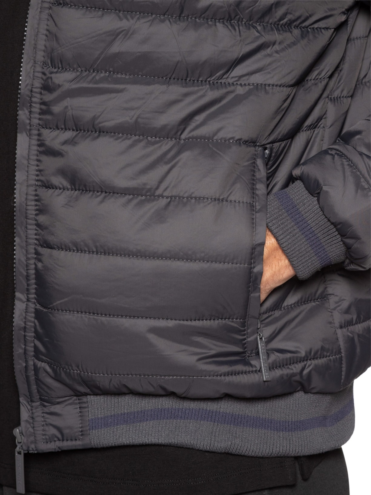 Jaqueta Masculina Puffer Com Capuz Removível Cinza '2 Essential