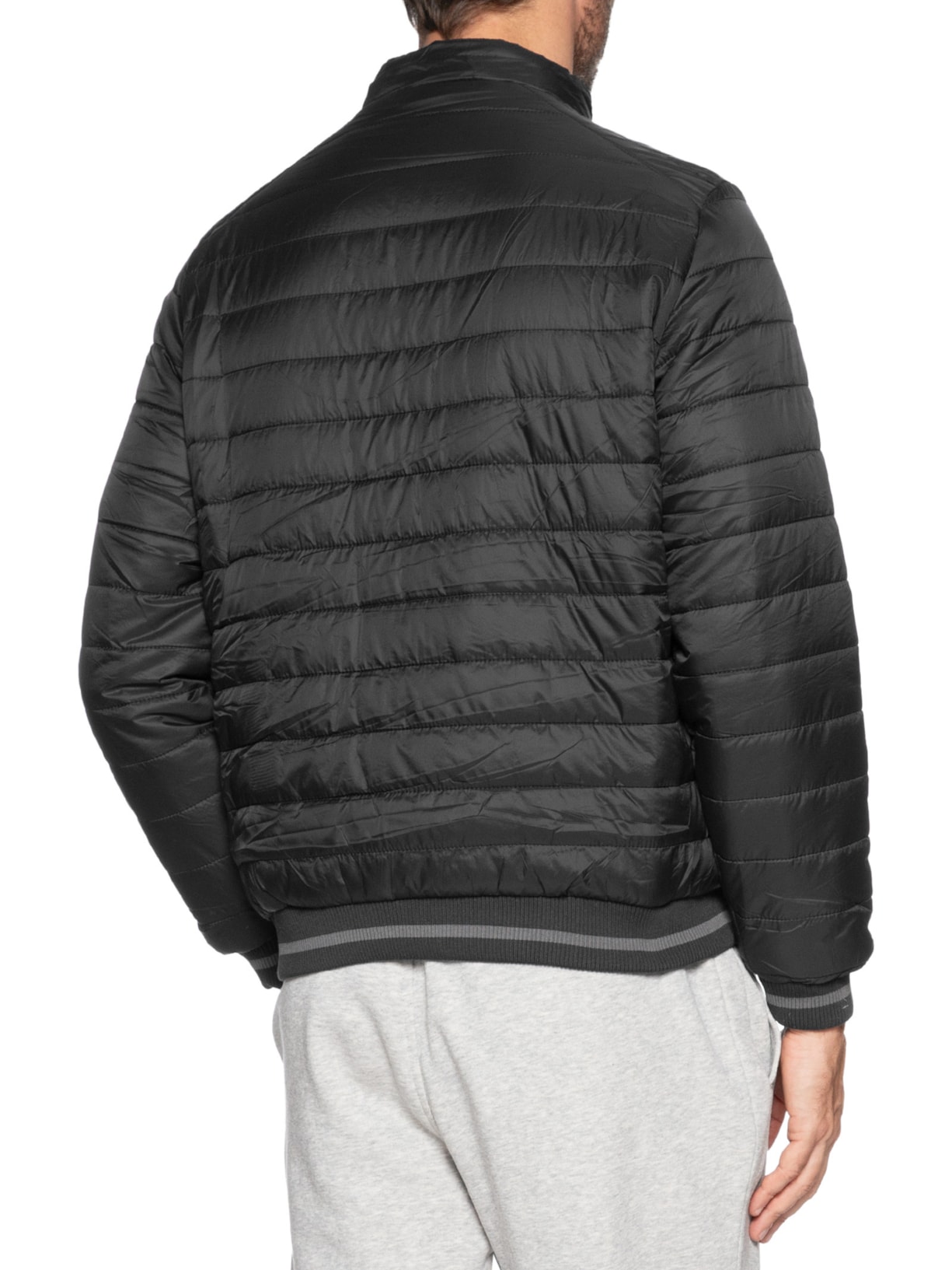 Jaqueta Masculina Puffer Com Capuz Removível Preto '2 Essential