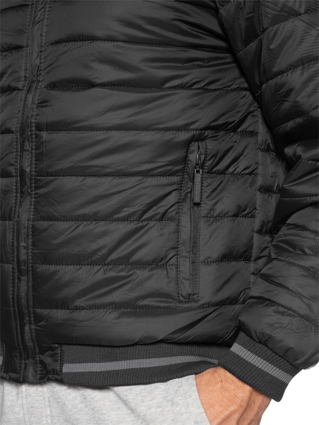 Jaqueta Masculina Puffer Com Capuz Removível Preto '2 Essential