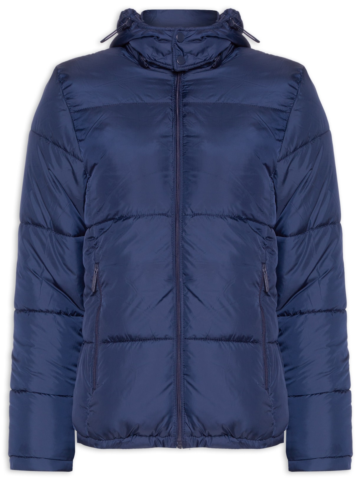 Jaqueta Masculina Puffer Com Gorro - Azul
