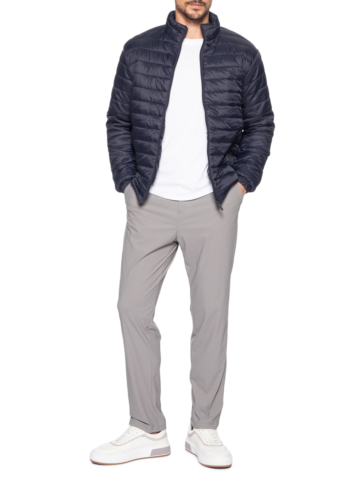 Jaqueta Masculina Puffer Com Saquinho Azul '2 Essential