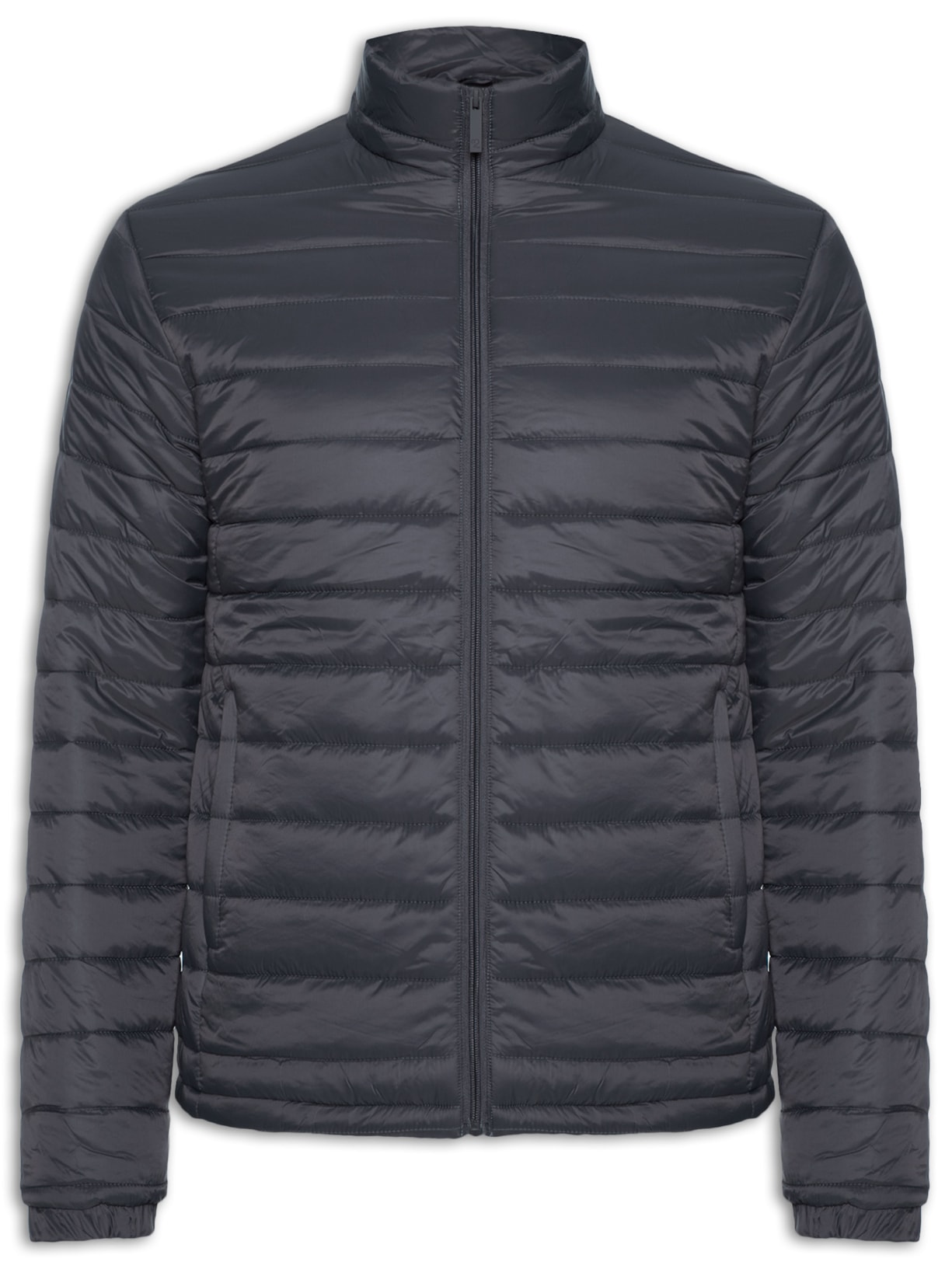 Jaqueta Masculina Puffer Com Saquinho - Cinza