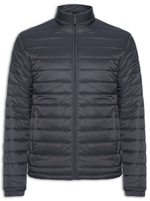 Jaqueta Masculina Puffer Com Saquinho - Cinza