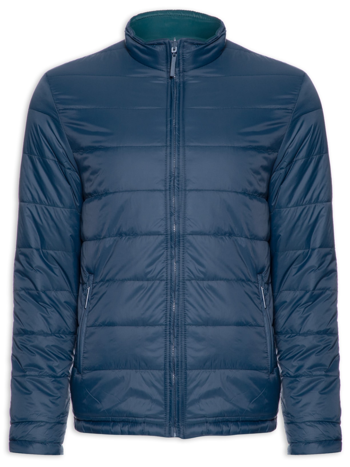 Jaqueta Masculina Puffer Dupla Face - Azul