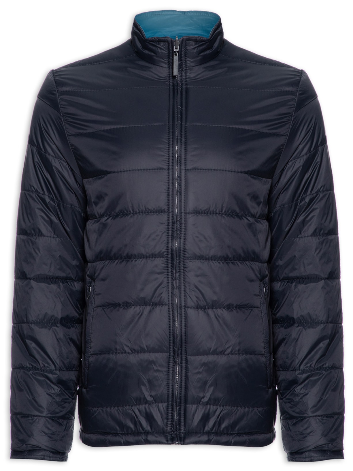 Jaqueta Masculina Puffer Dupla Face - Azul