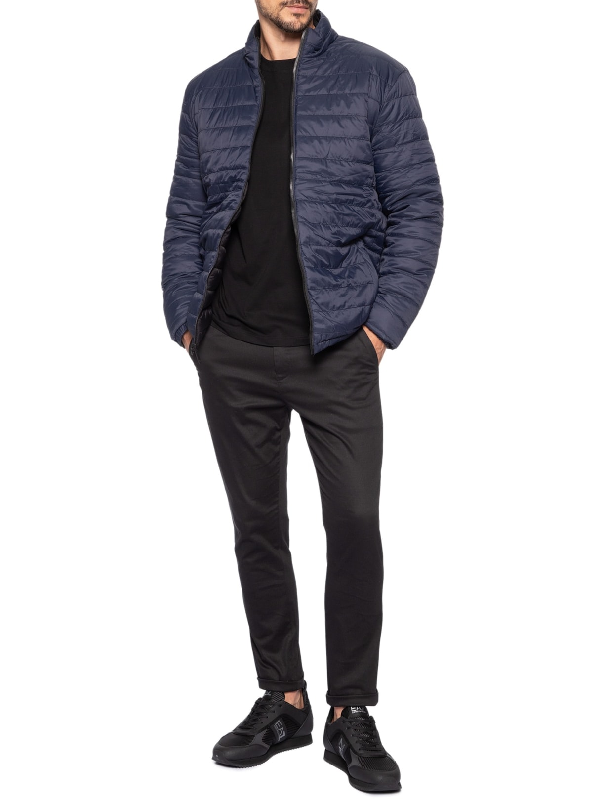 Jaqueta Masculina Puffer Dupla Face Azul '2 Essential